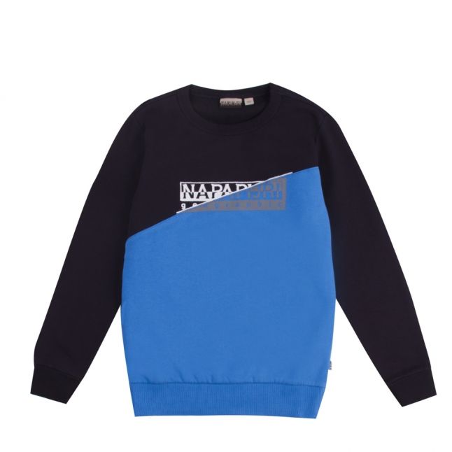 Kids Blue Marine Baky Branded Crew Sweat Top