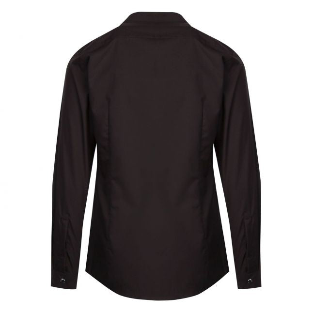 Mens Black Everitt Stand Collar Extra-Slim Fit L/s Shirt