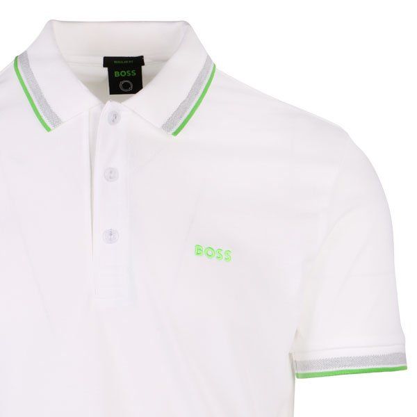 Mens White Paddy Regular Fit S/s Polo Shirt