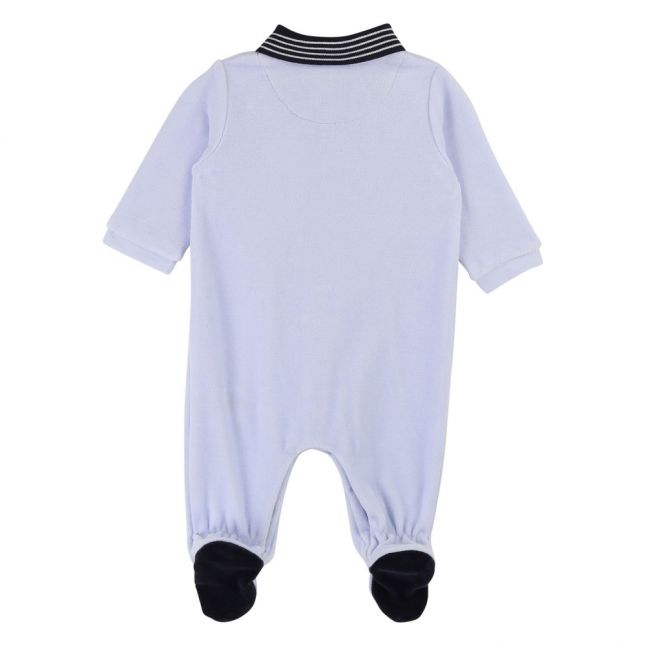 Baby Pale Blue Soft Tipped Collar Babygrow