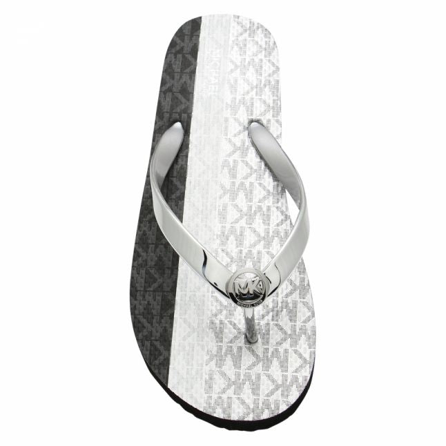 Womens Silver Metallic Flip Flops