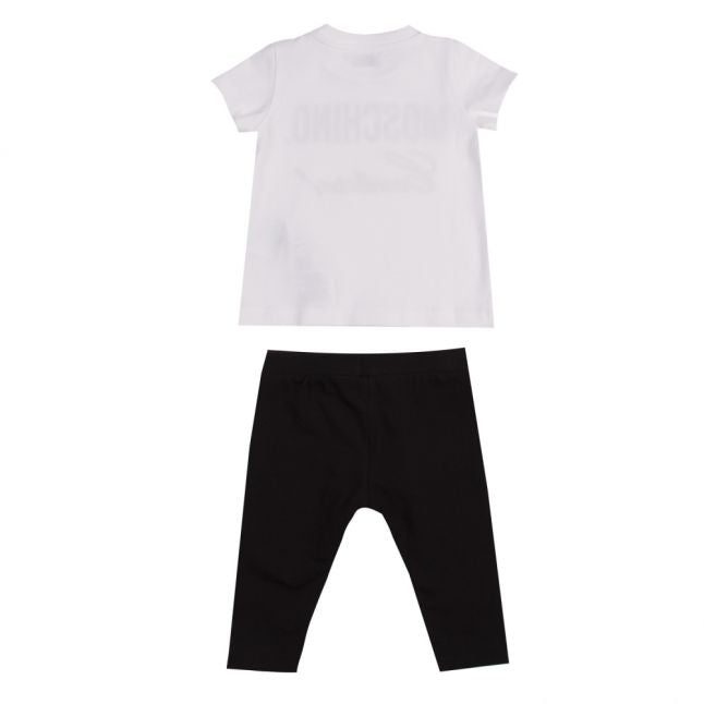 Baby White/Black Couture T Shirt & Leggings Set