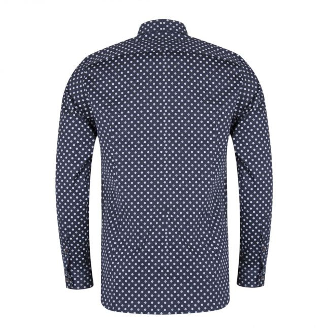 Mens Navy Hillgat Geo L/s Shirt