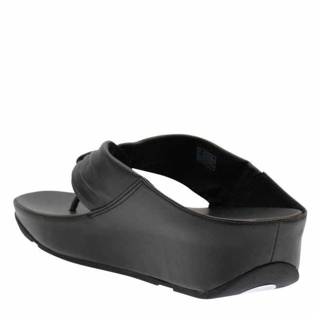 Womens Black Twiss Toe-Thong Sandals