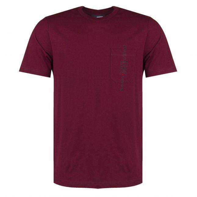 Mens Burgundy T-Just-Pocket S/s T Shirt