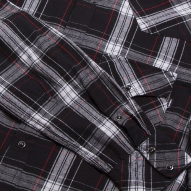 Mens Black S-East-Long-C Check L/s Shirt