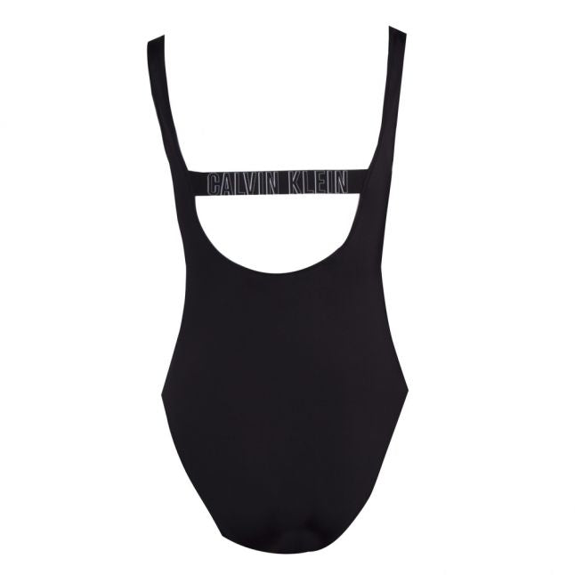 Womens Black Scoop Swimming Costume