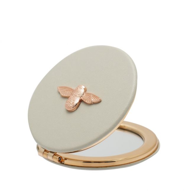 Womens Grey/Rose Gold 3D Bee Compact Mirror