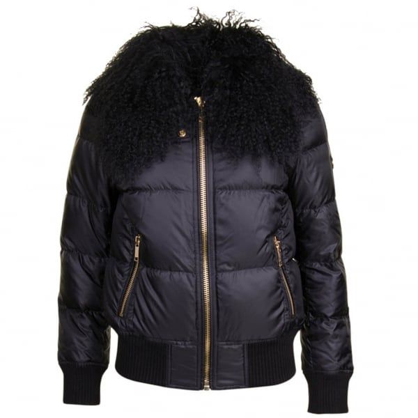 Womens Black Mongolian Puffer Jacket