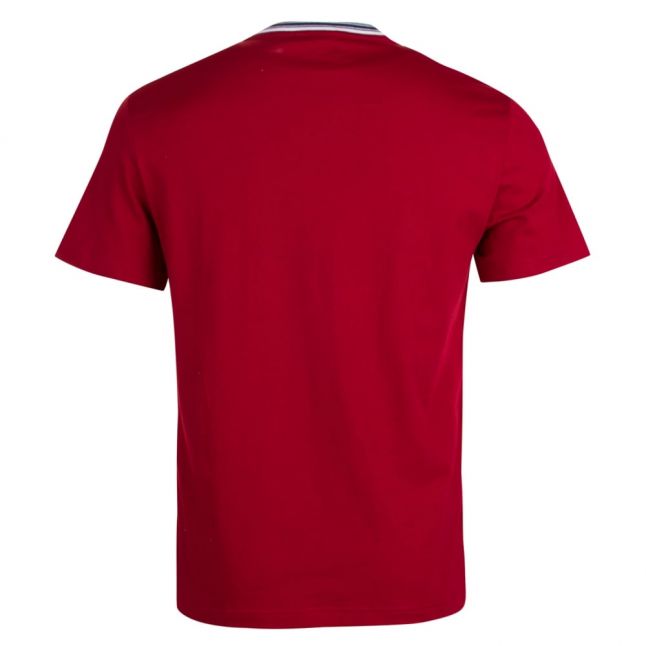 Mens Red Tipped Neck Regular Fit S/s T Shirt