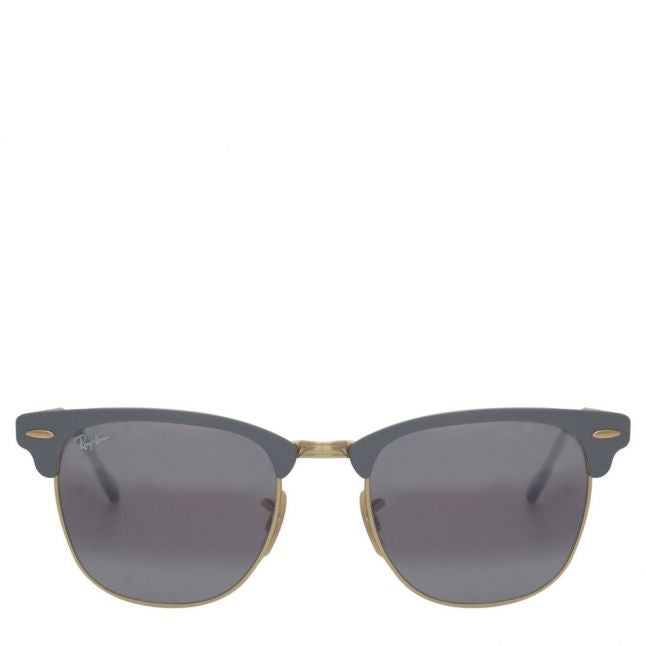 Matte Grey/Gold RB3716 Clubmaster Metal Sunglasses