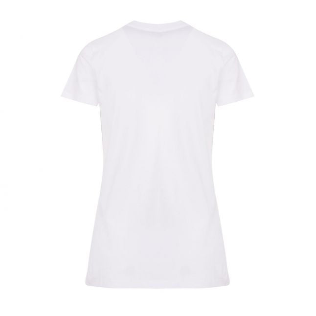 Womens White Circle Logo Fitted S/s T Shirt