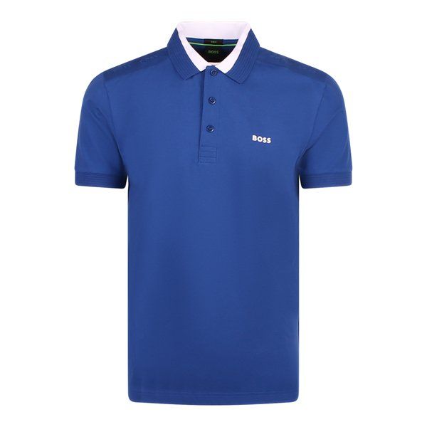 Mens Bright Blue Paule Slim S/s Polo