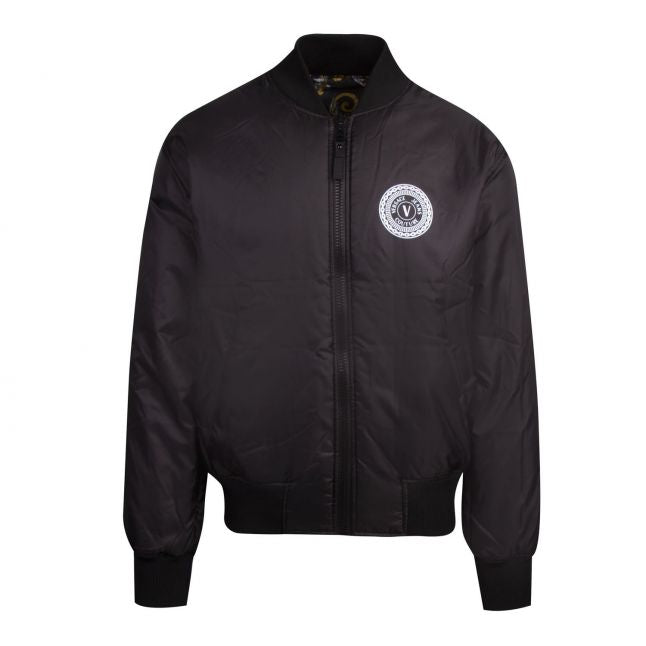 Mens Black Reversible Baroque Bomber Jacket