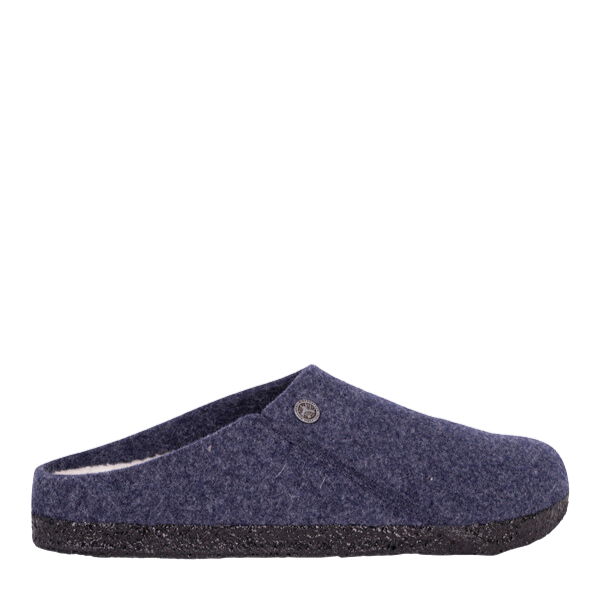 Mens Dark Blue Felt Zermatt Shearling Slippers