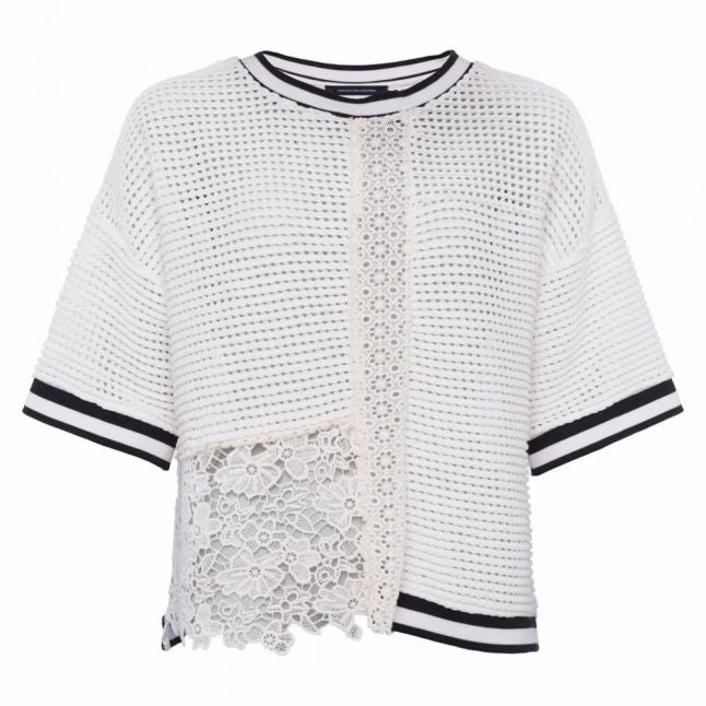 Womens Summer White Vosporos Mix Knitted Jumper