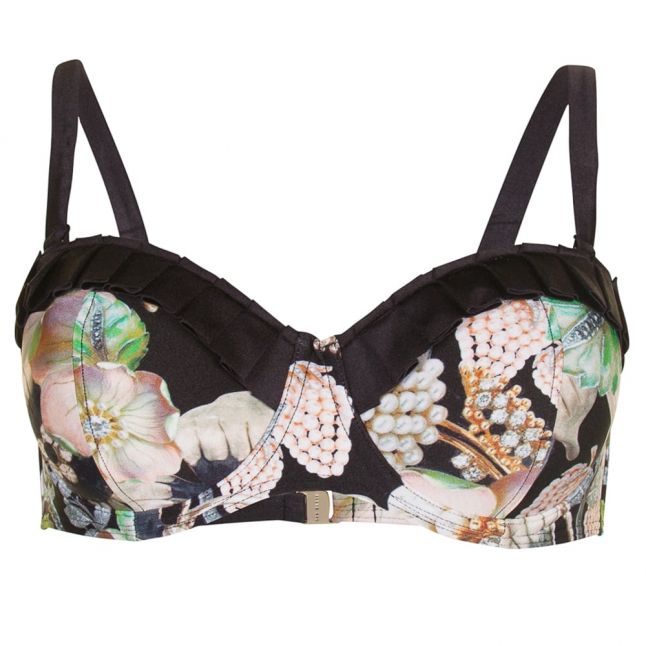 Womens Black Geela Gem Gardens Bikini Top