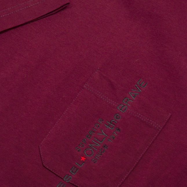 Mens Burgundy T-Just-Pocket S/s T Shirt