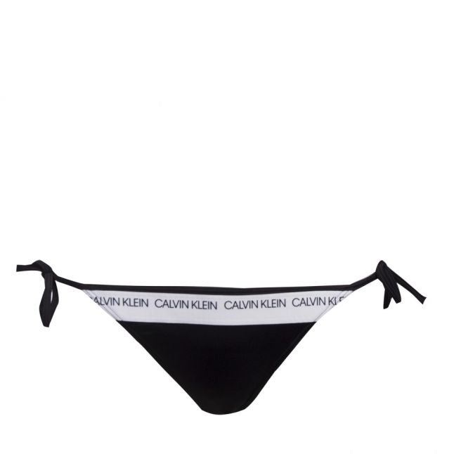 Womens Black String Tie Side Bikini Bottoms