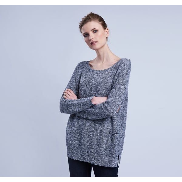 Womens White & Black Suliven Knitted Jumper