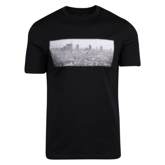 Mens Dark Blue City Hologram S/s T Shirt