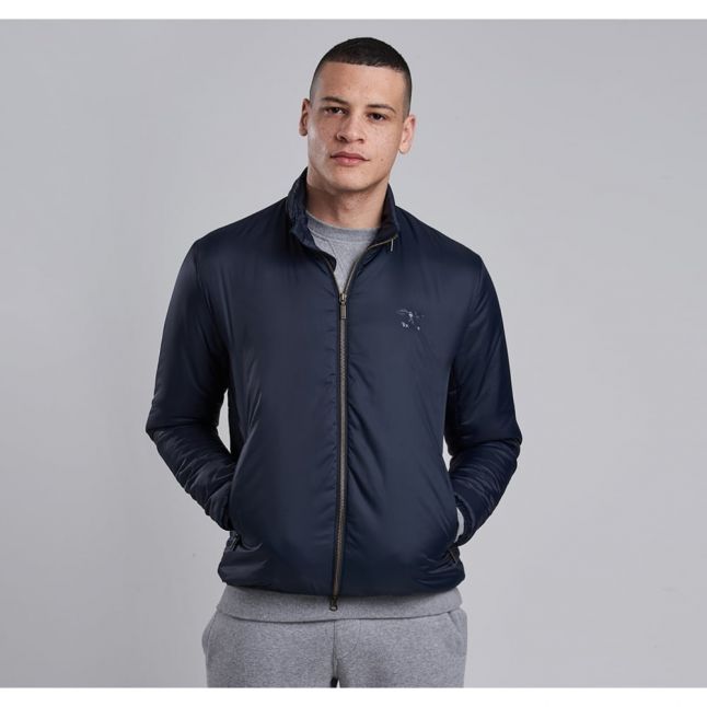 Mens Navy Winter Scarp Quilted Jacket