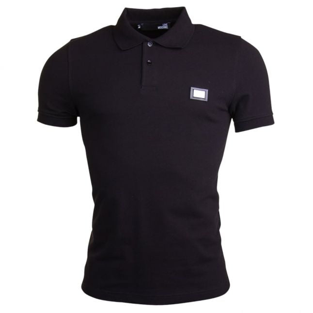 Mens Black Logo Badge S/s Polo Shirt