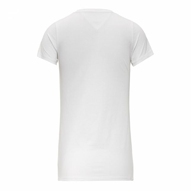 Womens Classic White Casual Tommy Logo S/s T Shirt