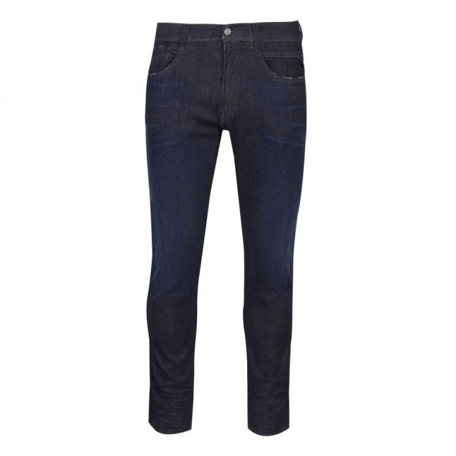 Mens Dark Blue Anbass Hyperflex Slim Fit Jeans