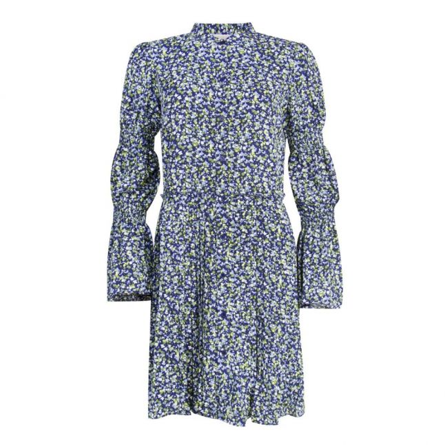 Womens Green/Navy Tiny Wildflowers Shirt Dress