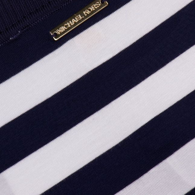 Womens True Navy Striped S/s Tee Shirt