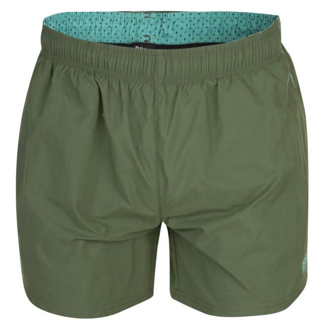 Mens Dark Green Perch Small Logo Swim Shorts