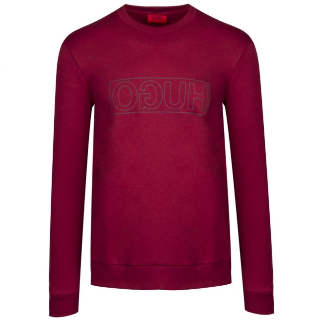 Mens Dark Red Dicago-U6 Crew Sweat Top