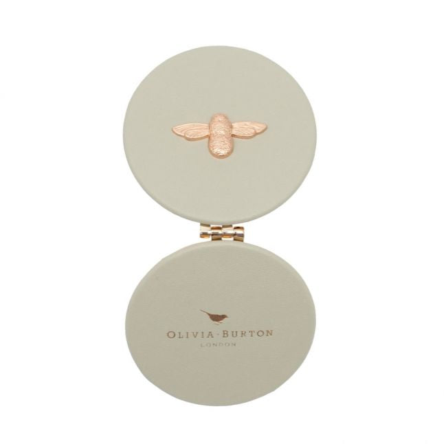 Womens Grey/Rose Gold 3D Bee Compact Mirror