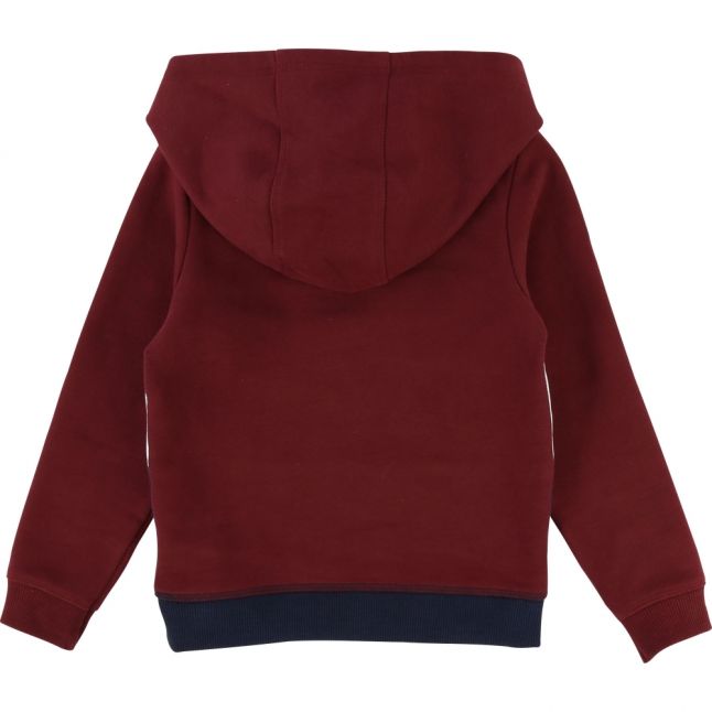 Boys Dark Red/Navy Varisty Logo Hoodie