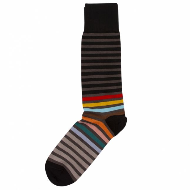 Mens Black Multi Stripe Tonal Socks