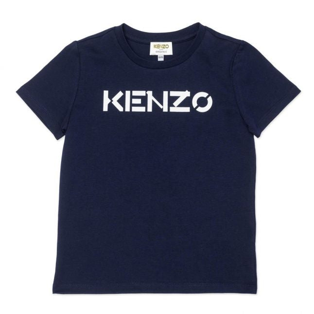 Girls Navy Basic Logo S/s T Shirt