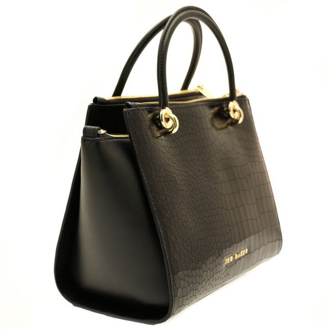 Womens Black Cassie Exotic Zip Detail Tote Bag