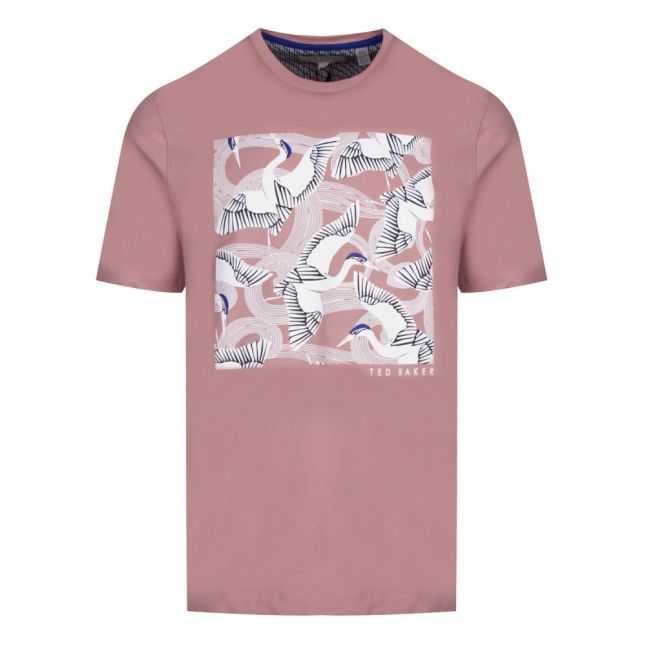 Mens Dusky Pink Stowart Bird Graphic S/s T Shirt