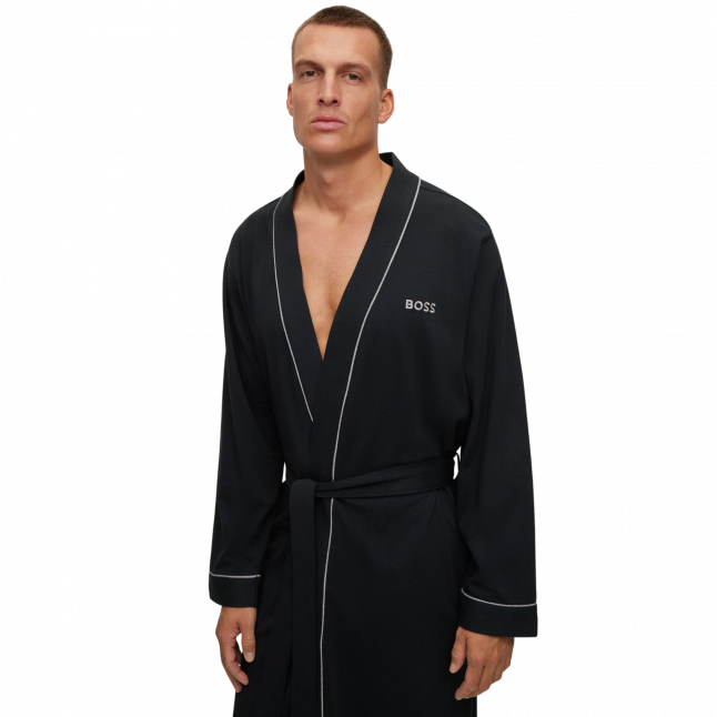 Mens Black Kimono Robe