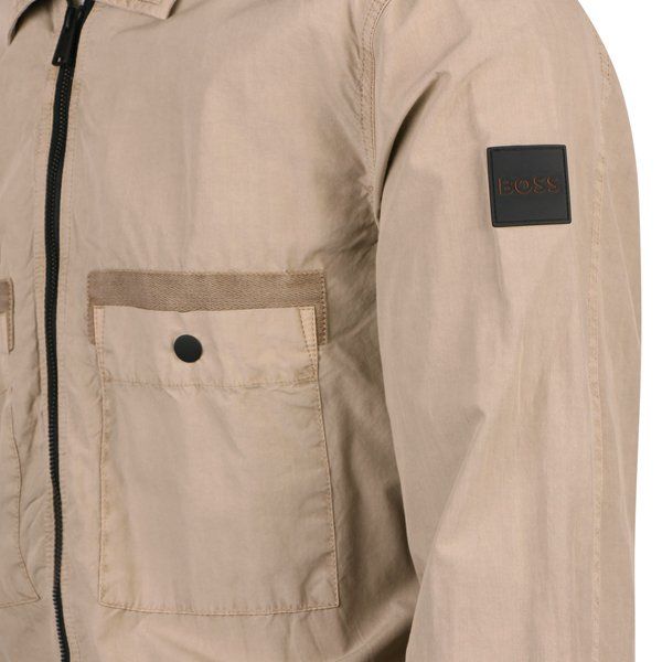 Mens Medium Beige Lebold Zip Overshirt