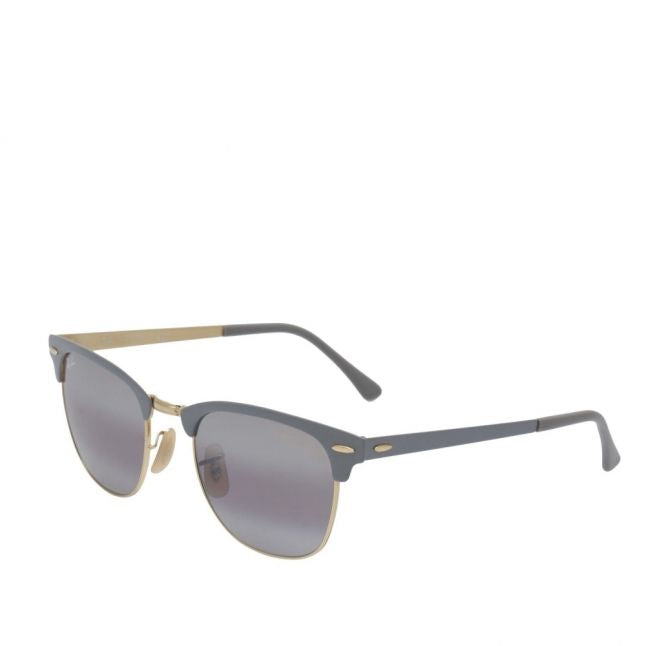 Matte Grey/Gold RB3716 Clubmaster Metal Sunglasses