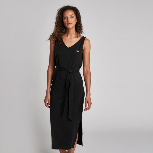 Womens Black Podium Midi Dress