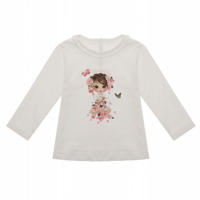 Infant Natural & Blush Floral Girl L/s T Shirt