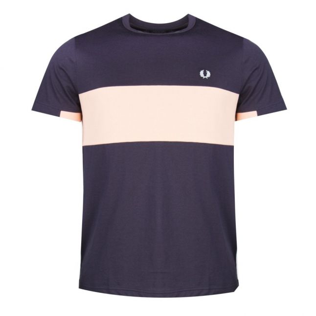 Mens Navy Chest Panel S/s T Shirt