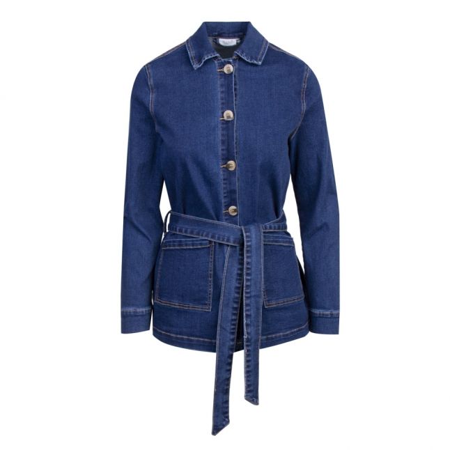 Womens Medium Blue Vifash Belted Denim Jacket