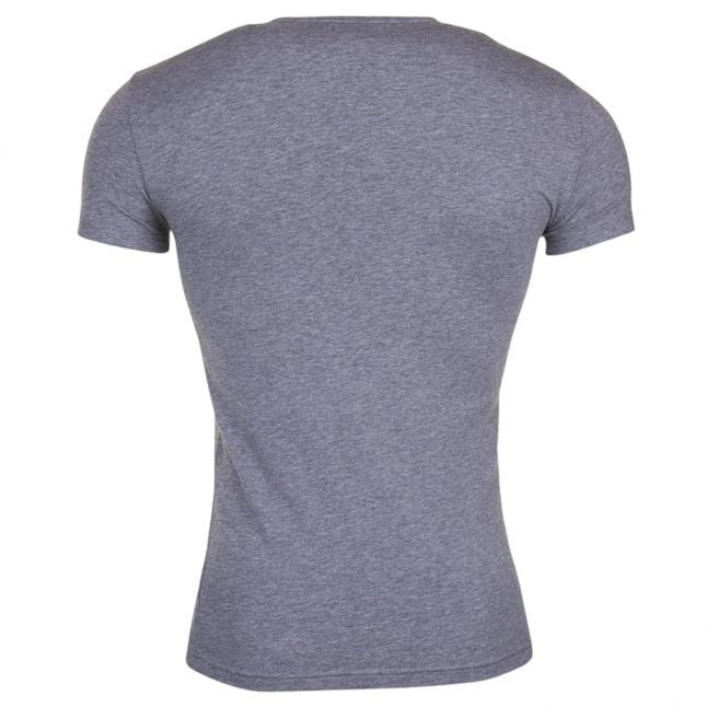 Mens Grey Melange Logo Stripe S/s T Shirt