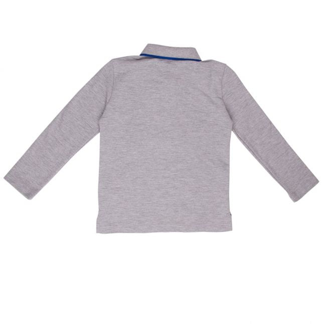 Boys Marled Grey Polo 2 Bis L/s Polo Shirt