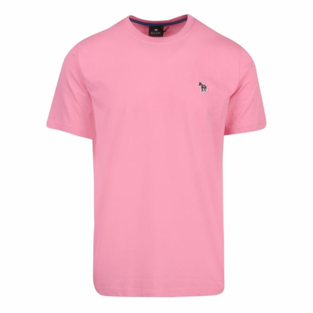 Mens Powder Pink Classic Zebra Regular Fit S/s T Shirt