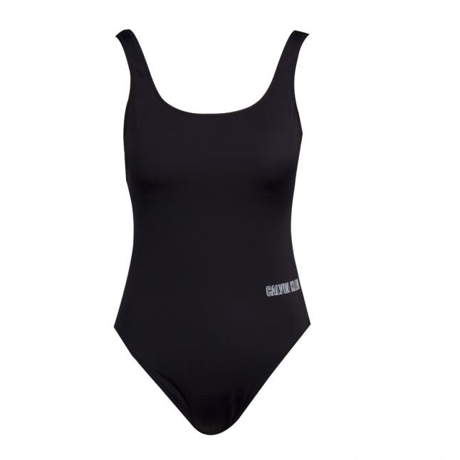 Womens Black Scoop Swimming Costume